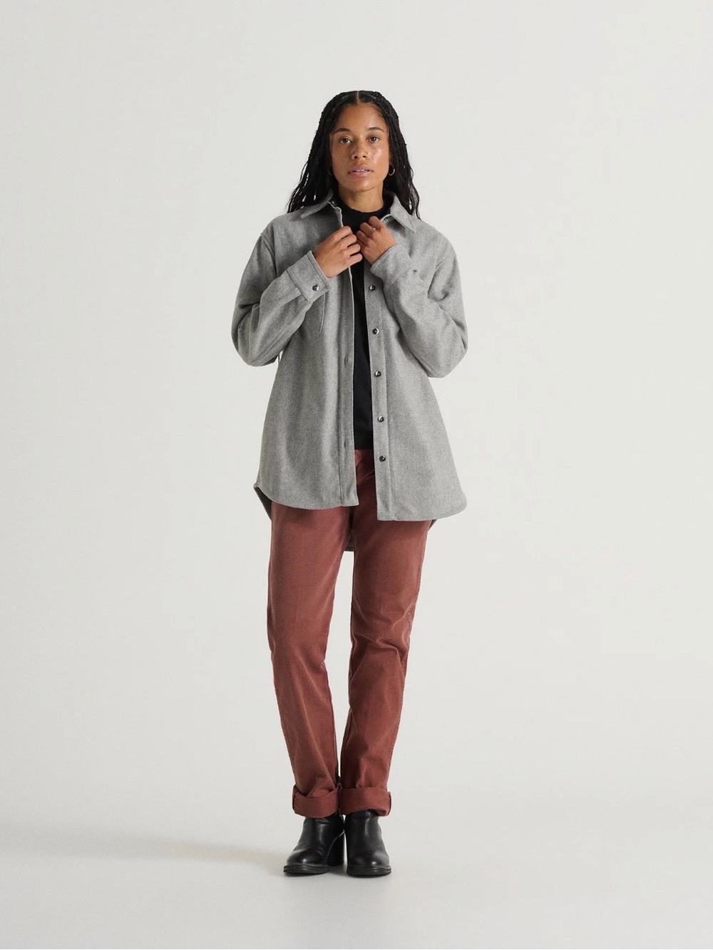 Relaxed Modern Melton Wool Shirt (600GSM)
